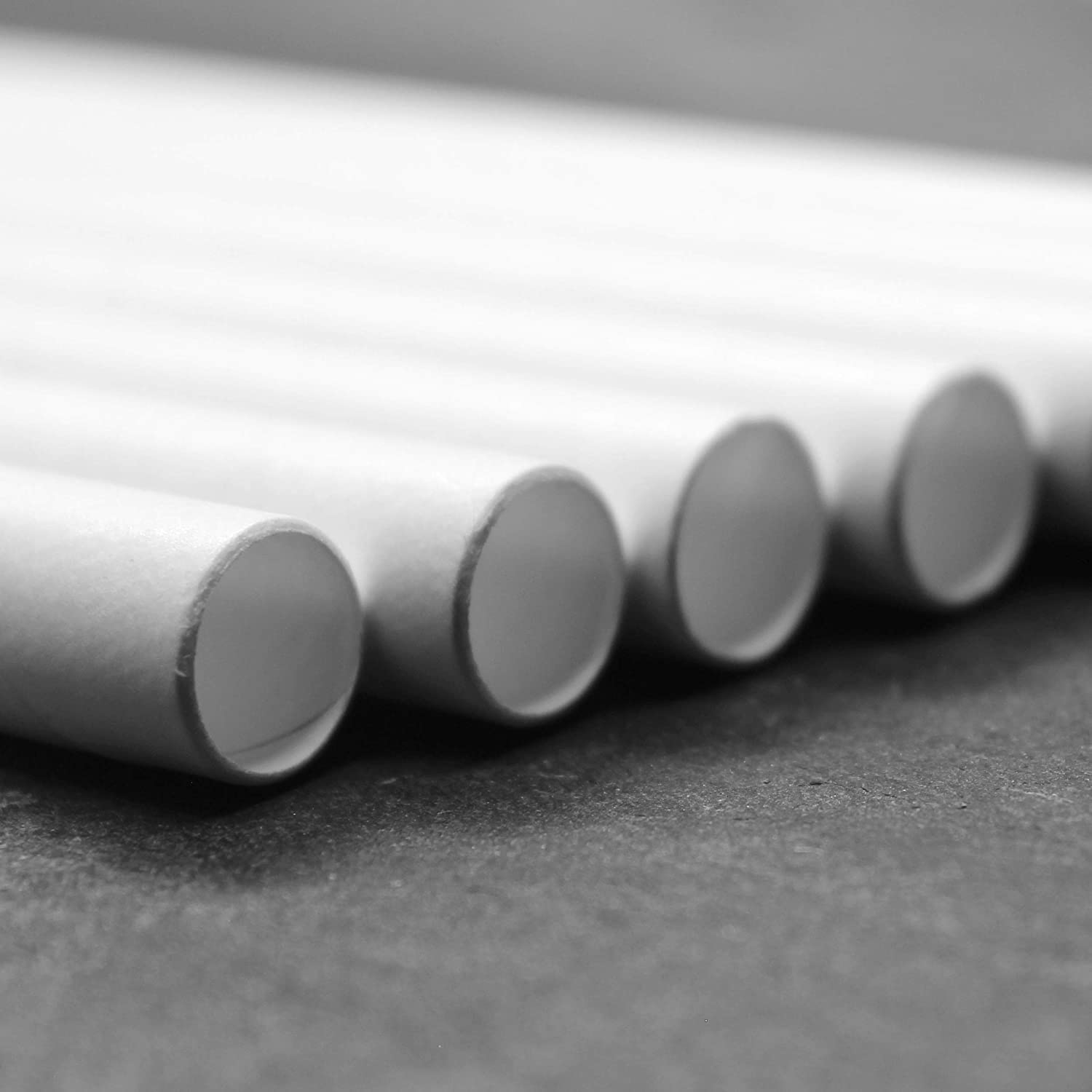 White Solid Paper Eco Straws - Smoothie Wider 8mm/200mm - 350 straws pack