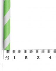 Green Stripe Paper Eco Straws - Normal length 200mm/6mm - 250 straws pack